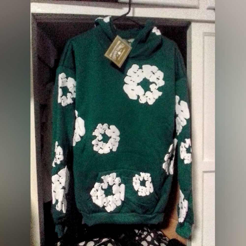 Denim Tears Green & White Hoodie - BRAND NEW w/tags Size XL